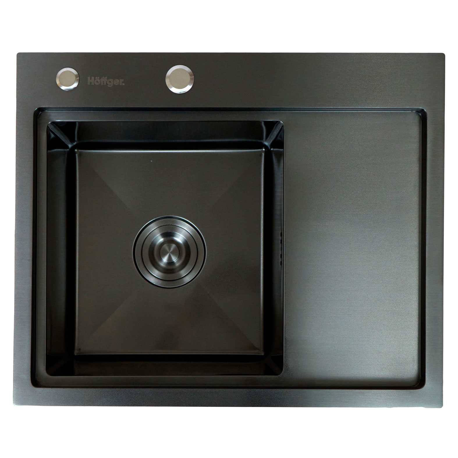 Мойка врезная Hoffger 5848L Black, 580х480, нержавеющая сталь, графит 
